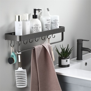 Gun Gray Space Zinc Alloy <b>Corner</b> Bathroom Rack <b>Standing</b> Toilet Toilet Towel bar Storage Rack Mirror Front Rack Modern Hotel - Product Image 1