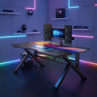Bureau d'ordinateur moderne en panneaux de bois avec support métallique automatique pour étudiants, idéal pour l'écriture, la chambre et le lit