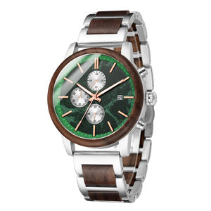 Simplicity Creative Marble Stone Dial Waterproof Fashion Dress Metal Wood orologio da polso cronografo <span class=keywords><strong>orologi</strong></span> da lavoro per uomo - Product Image 5