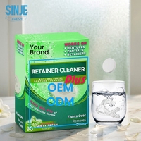 Comprimés effervescents nettoyants pour appareils dentaires et orthodontiques, à la menthe fraîche, écologiques et à dissolution rapide