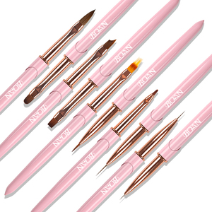 <span class=keywords><strong>BQAN</strong></span>-Juego de brochas acrílicas con mango de Metal para uñas, conjunto de pinceles con virola de oro rosa personalizable - Product Image 5