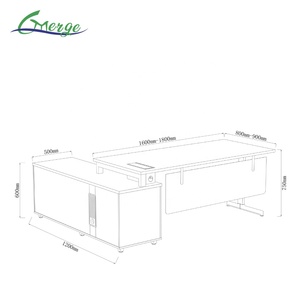 Bureau de direction moderne et convertible en forme de L, avec structure métallique, pour usage de secrétaire - Product Image 5