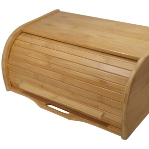 กล่องเก็บขนมปังไม้ไผ่ทรงสี่เหลี่ยมฝาปิดสีทึบใช้ในครัวเรือน - Product Image 4