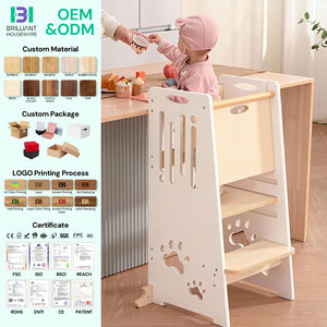 Taburete Escalonado Ajustable en Altura BH, Torre <span class=keywords><strong>de</strong></span> Aprendizaje para Niños Pequeños con Puerta <span class=keywords><strong>de</strong></span> Seguridad Deslizante - Product Image 1