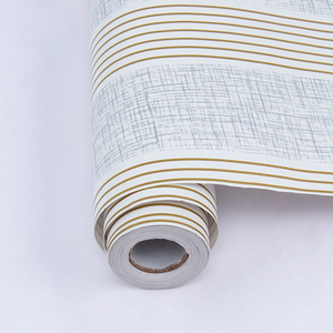 High Grade Black Gold Luxury Stripes <strong>Texture</strong> Metallic Wallpaper Roll Vinyl PVC Customized Gold Wall <strong>Paper</strong> - Product Image 3