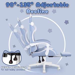 <span class=keywords><strong>Chaise</strong></span> de jeu avec repose-pieds pour les joueurs et les amateurs d'esports <span class=keywords><strong>Coussin</strong></span> confortable pour une expérience de jeu améliorée - Product Image 6