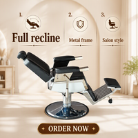 Kursi Salon Kulit Modern dengan Pengaturan Hidrolik, Nyaman, dan Dilengkapi Sandaran Kaki untuk Salon Rambut dan Barbershop