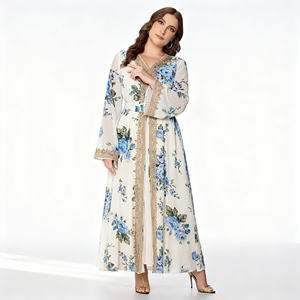 Robe Abaya élégante et modeste en polyester de couleur unie, sur mesure, pour femmes musulmanes, occasions spéciales, vente en gros - Product Image 4