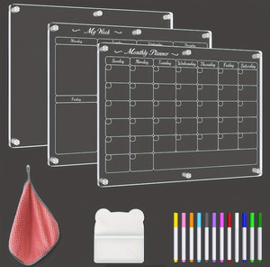<span class=keywords><strong>Pizarra</strong></span> Magnética Acrílica con Recordatorio Semanal, Color y Tamaño Personalizables, Incluye Borrador y Rotulador, Planificador Semanal Reutilizable - Product Image 4