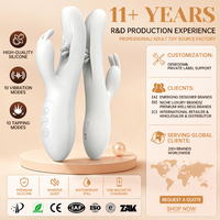 Vibrateur Lapin Double Moteur Point G 10 Modes de Vibration et 10 Modes de Tapotement Stimulateur Clitoridien en Silicone Jouet Sexuel Adulte pour Femme
