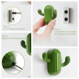 Ganchos de Pared Creativos con Forma de <span class=keywords><strong>Cactus</strong></span>, de Aleación de Zinc Sólida, Multicolores, para Entrada, Baño y Armario - Product Image 6