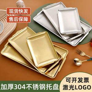 304 Stainless Steel Serving <b>Tray</b> Rectangular Hotel Grade Heavy Duty Dish For Restaurant And Outdoor Use - Product Image 3