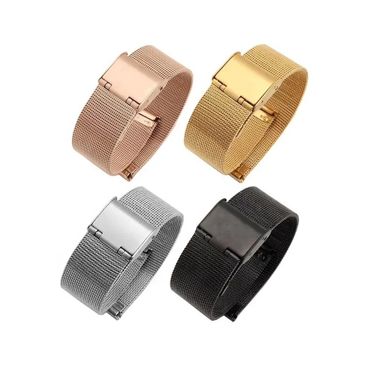 stainless steel Mesh bracelets for watches Adapter Golden rose gold black silver 12 14 16 18 20 22mm mesh bracelets