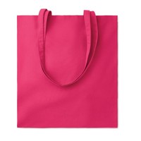 Sac cabas en coton personnalisé Cottonel fuchsia 180g, recyclable, sérigraphie, fabrication italienne, poignée longue, MO9846-38