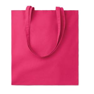 Bolsa de Compras de Algodón Color Fucsia, 180g, Reciclable, con Impresión Serigrafiada, Asa Larga para Compras - Product Image 1