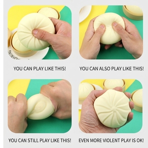 Large Simulation Bun <b>Squishy</b> Slow Rebound Barbecued Pork Bun Steamed Bun Prank Stress Relief Squeeze Toy - Product Image 2