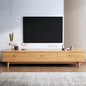 Nordic Style Solid Wood TV <b>Cabinet</b> 180Cm Storage TV Stand For Living Room - Product Image 2