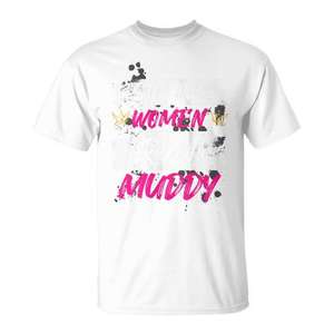 Camiseta Strong Run Muddy Mud Run para mujer, diseño gráfico rosa - Product Image 1