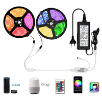 Bandes lumineuses LED RVB étanches Dream Color, 30LED, WiFi, musique, chasse multicolore, 32,8 pieds, 16,4 pieds