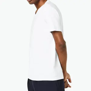 En çok satan % 95% pamuk % 5% Spandex katı V boyun gömlek düz erkek t-shirt tasarım fanila erkekler için