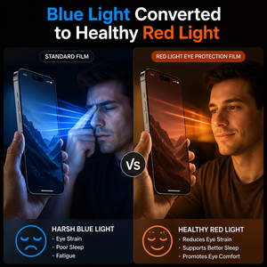 9H Hardness Red Light Tempered <b>Glass</b> Screen <b>Protector</b> Quantum Dot Eye Care Film for Phone 18 Pro Max and 18 Pro - Product Image 5