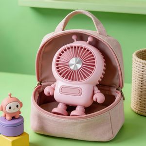 Ventilador portátil creativo con forma de robot, 2W, recargable por USB, mini ventilador para colgar del cuello para niños - Product Image 1