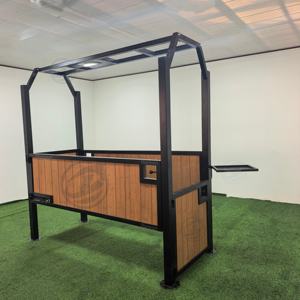 Pintu Ayun/Geser Kandang Kuda Profesional dari Logam Galvanis dengan Desain Bambu, Tahan Lama dan Ekonomis untuk Penanganan Kuda - Product Image 1