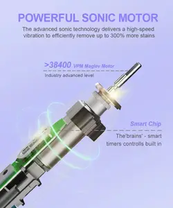 Оптовая продажа IPX7 Водонепроницаемая умная Беспроводная зарядка перезаряжаемая зубная щетка для взрослых звуковая электрическая зубная щетка