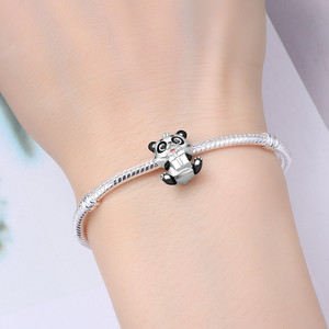 Pulsera de cuentas de cobre blanco estilo panda, novedad transfronteriza, con regalo, joyería, colgante, accesorio para mujer - Product Image 6