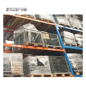 Fabriek Direct Gegalvaniseerd Metalen Magazijn Opslag Stapelbare Opvouwbare Draadgaas Kooi Pallet - Product Image 6