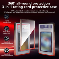 Étui antichoc dégradé en TPU+PC avec écran avant en verre transparent pour cartes PSA, cartes de collection, cartes de sport et cartes de jeu