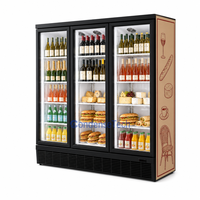 Congélateur vertical à refroidissement par air avec porte vitrée transparente pour la présentation en magasin de café