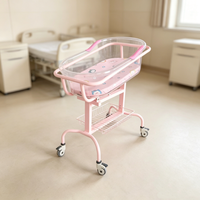 Lit d'hôpital pédiatrique bleu pour nourrissons, lit standard pour enfants, berceau pour nouveau-nés, cadre en acier anti-corrosion, berceau pour bébé
