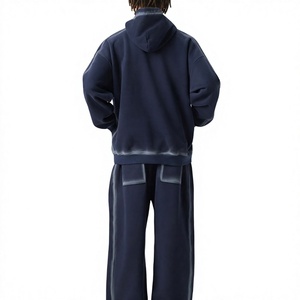 Prix d'usine – Sweat à capuche personnalisé en molleton bouclette coupe ample style streetwear – Fournisseur en gros pour marques privées - Product Image 5