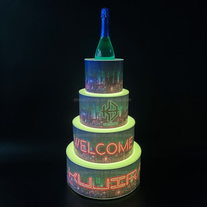 Starshining OEM 4 계층 샴페인 디스플레이 랙 VIP LED 병 발표자 생일 축하 LED 케이크 나이트 클럽 바 파티 라운지 - Product Image 1