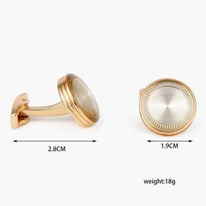 Boutons de manchette pour hommes, boutons de manchette classiques ronds de haute qualité, or rose gris, chemise élégante, boutons de manchette pour hommes - Product Image 6