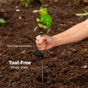 Lampes solaires LED de jardin en forme de grenouille simulée pour l'extérieur, avec capteur vocal, décoration de chemin de jardin, lampes solaires de jardin - Product Image 6