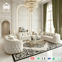 Juego de Sofás Chesterfield de Lujo para Toda la Casa, Personalizado con Botones y Cristales, Muebles para Sala de Estar, Proyecto Integral para Villas y Hoteles
