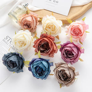 Couleur brûlée Artificielle Vintage Roses Faux Soie Rose Fleurs pour DIY Bouquets Pièce Maîtresse De Mariage Fête Maison Cuisine Décoration - Product Image 1