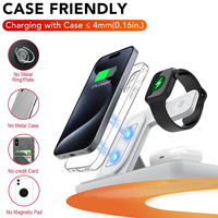Nouveau Chargeur Sans Fil Magnétique 3-en-1 15W Personnalisé en Gros 2026 avec Lumière LED pour iPhone, Android, Station de Recharge, Écouteurs et Montre
