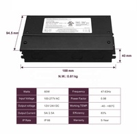 Caja de Conexiones Impermeable, Controlador de CC de 60w 12v 24v, Controlador LED Personalizado sin Parpadeo con Salida PWM