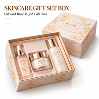 Boîte d'emballage personnalisée pour produits de soin de la peau, boîte cadeau rigide en papier de luxe avec couvercle et base, logo pour coffrets cadeaux cosmétiques et de beauté