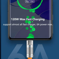 Câble USB Type C à charge rapide 120W 6A, rotation à 180 degrés, blindage tressé TPE, conducteur en cuivre pur de 1m pour téléphone portable