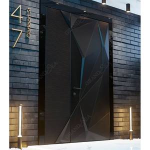 Puerta de pivote frontal principal de aluminio de lujo de seguridad de entrada de Villa de diseño italiano Puerta de pivote de aluminio de entrada moderna - Product Image 2