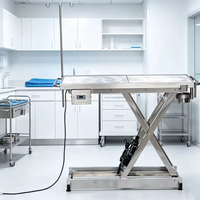 Table d'opération pour animaux de compagnie, hauteur réglable, acier inoxydable 304, table de traitement chirurgical électrique à levage plat