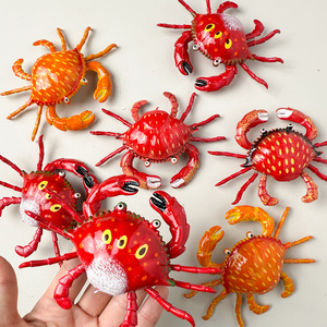 Aimants de réfrigérateur en forme de crabe en coquille de mer polie avec des membres mobiles, forme naturelle, décoration d'intérieur - Product Image 1
