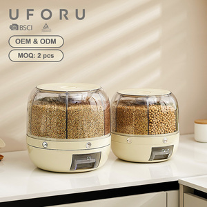 Uforu Plastic Rotating Grain <strong>Storage</strong> <strong>Containers</strong> Rice <strong>Container</strong> 10Kg Cereal Dispenser - Product Image 1