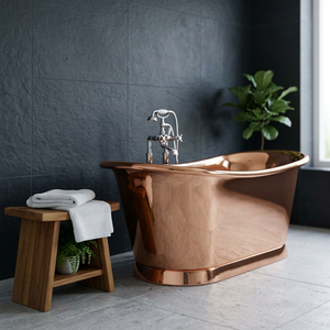 Bañera de Cobre Independiente, Plegable, Ecológica, Estilo Clásico Indio, para Uso en Baños de Lujo - Product Image 1