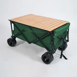 Hitree breit Rad Picknick Camping zusammen klappbar Trolley Cart Beach Wagon Outdoor Beach Wagon Cart Faltbar Klein Tragbar
