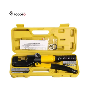Herramienta de crimpado hidráulica Podofo T8675YW 10T 12 2/0 AWG para cobre/aluminio, rotación de 360°, kit de herramientas de grado profesional, estuche rígido para reparación - Product Image 1